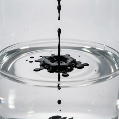 black ink dropped into clear water