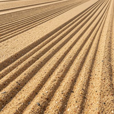 sand raked into fine parallel lines