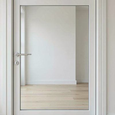 a clean glass door with no smears