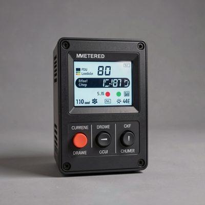 a metered pdu display showing the current draw