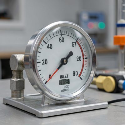 a rack thermometer showing the inlet temperature