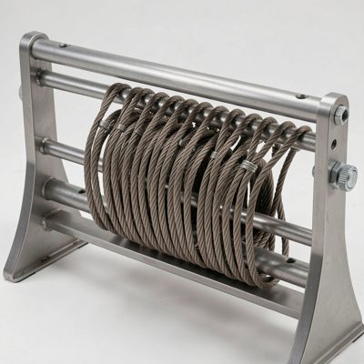 a rack with a cable comb keeping the runs parallel