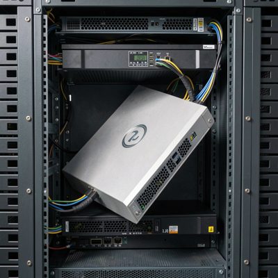 a 2u server pulled halfway out of a rack