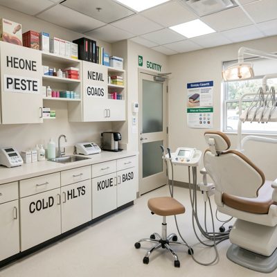 variety of dental rooms labeled and organized
