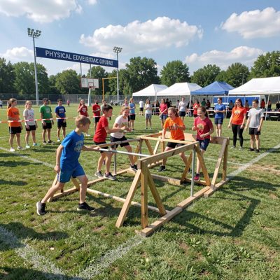physical education field day obstacle course setup