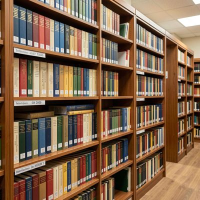 library reference section card catalog visible