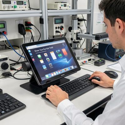 technology lab touchscreen tablet dock in use sight