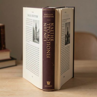 english literature book spine facing open page view insight
