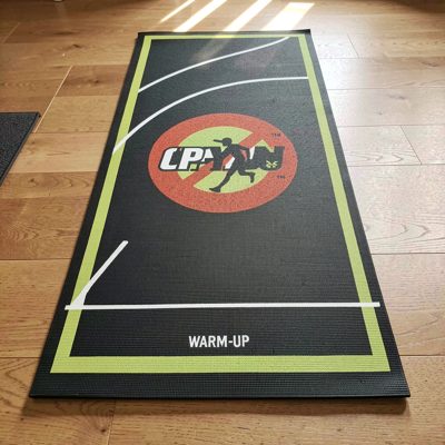 physical education warm-up stretching mat positioned clearly