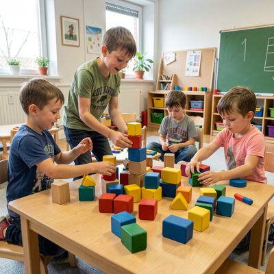 indoor recess block building activity