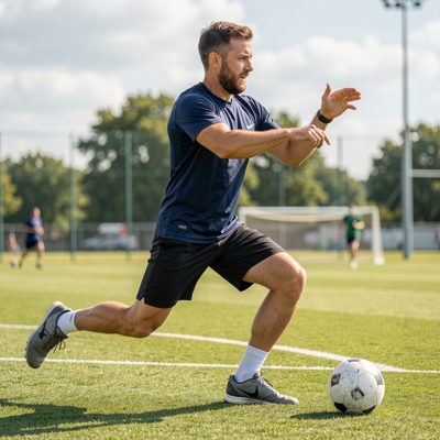 physical education coach demonstrating sport moves