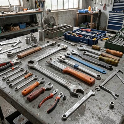 industrial training workshop tools organized neatly