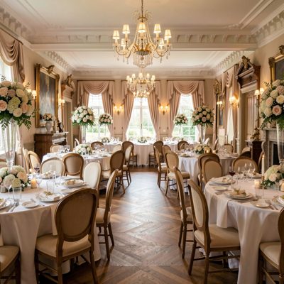 a wedding breakfast room before guests arrive