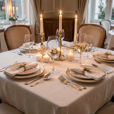 an anniversary dinner table for two