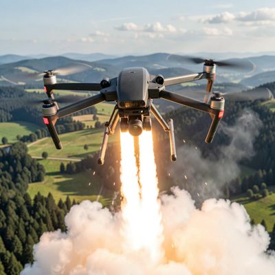 a drone being launched for aerial filming