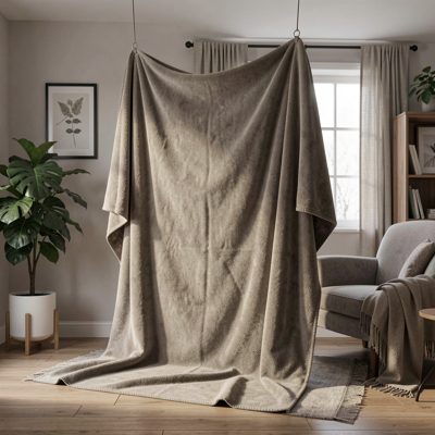 a sound blanket hung to deaden a room