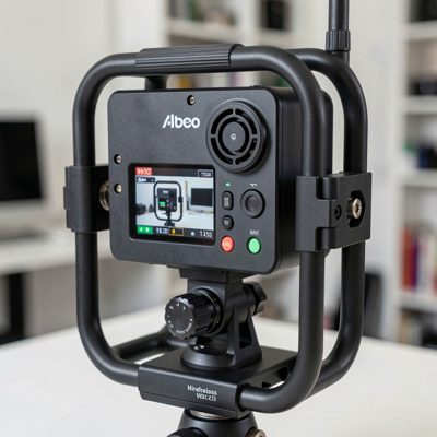 a wireless video transmitter mounted on a camera cage