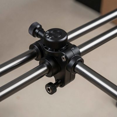 a lens motor and wireless follow focus mounted on rods
