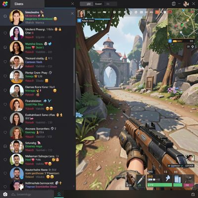 a livestream chat scrolling beside gameplay
