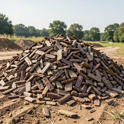 a pile of bark mulch waiting to be spread