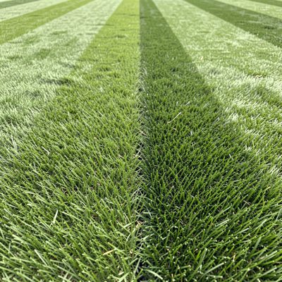 a newly turfed lawn with visible seams