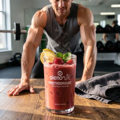 post-workout recovery moment with protein-packed juice