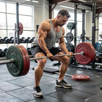 weightlifter cleaning barbell after intense workout session