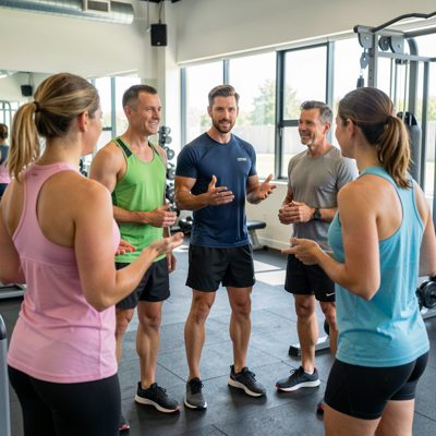 fitness instructors guiding participants