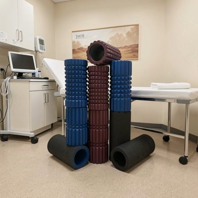 recovery room with foam rollers set