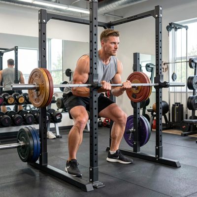squat racks supporting strength gains