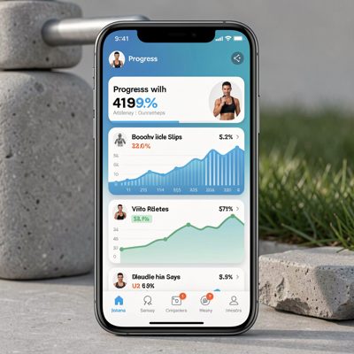 fitness app displaying progress stats