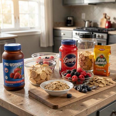 pre-workout snack prep station