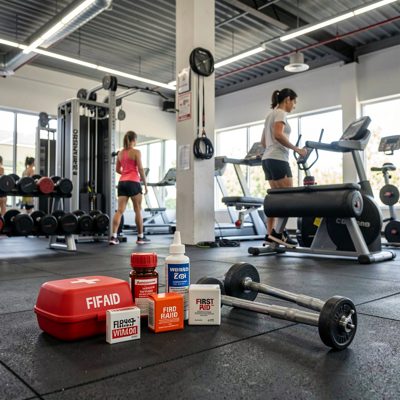 first aid supplies near workout zone