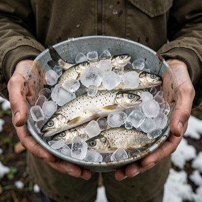 a hold full of ice awaiting the catch