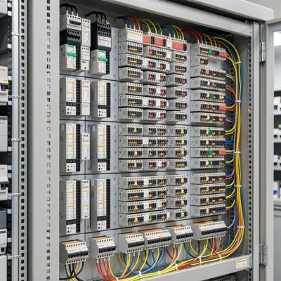 a fibre distribution frame with hundreds of terminations