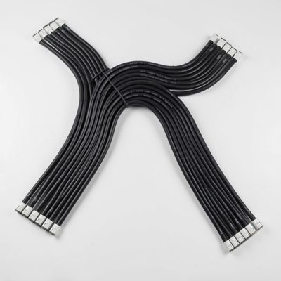 flat laid cables ready for bending into server rack shape