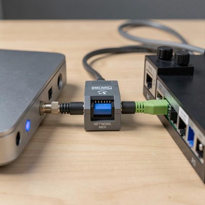 a network tap sitting inline between two devices