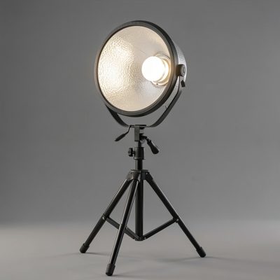 a lighting stand with a reflector clamped on