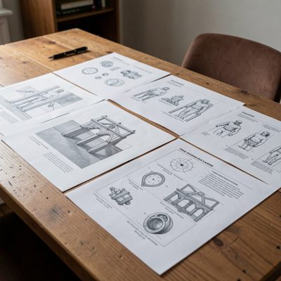 a set of printed proofs spread on a table