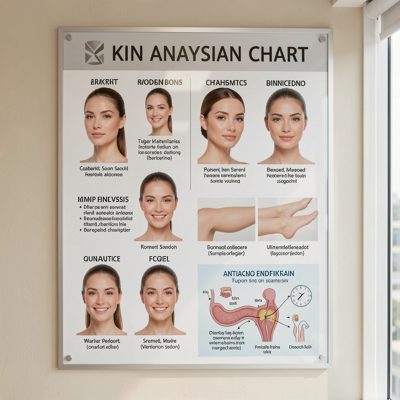 a skin analysis chart on a clinic wall
