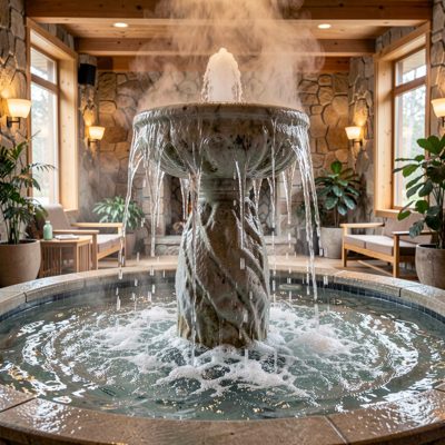 an ice fountain in a thermal suite