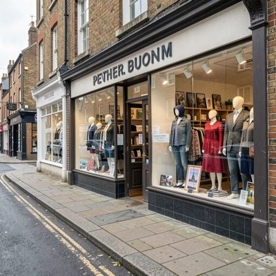 a shopfront row on a high street
