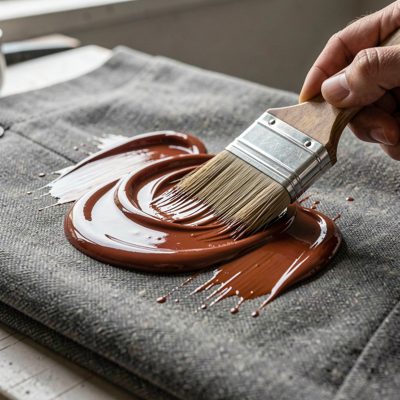 a coat of varnish being brushed on