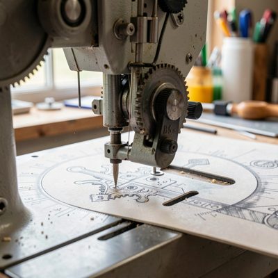 a scroll saw cutting a fine detail
