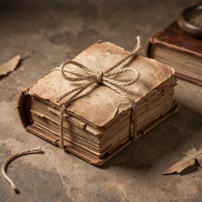 a manuscript box tied with string